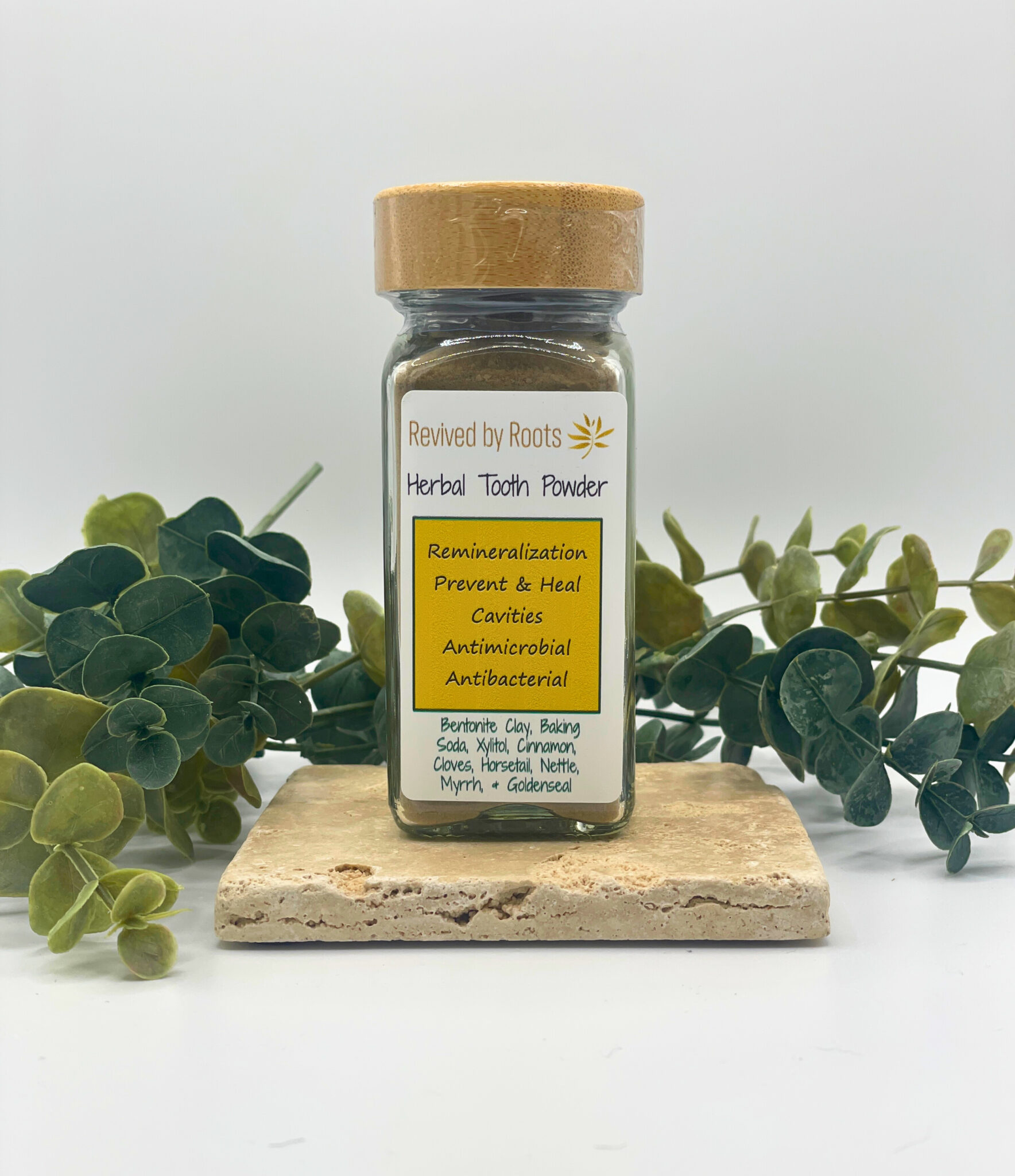 Herbal Tooth Powder Natural Fluoride-Free Oral Care Revived by Roots